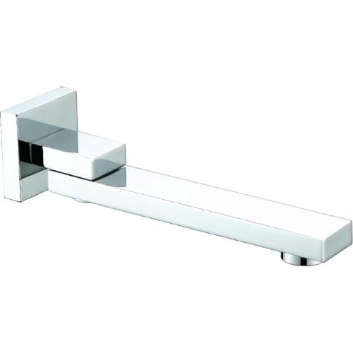 Spout Chrome Finish Brass Spout Bibcocks 180 degree rotation Wall Mounted Bathroom Tub Spout Square Wholesale And Retail
