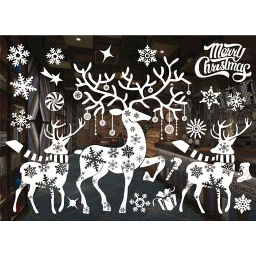 New Year Window Glass PVC Wall Sticker Christmas DIY Snow Town Wall Stickers Home Decal Christmas Decoration for Home Supplies