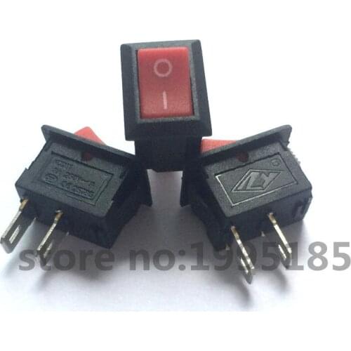 New 5pcs 15MM*10MM Red Push Button Mini Switch 3A 250V KCD1 2Pin Snap-in On/Off Rocker Switch