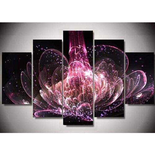 New DIY Diamond Painting Cross Stitch Kits Full Diamond Embroidery 5D Diamond Mosaic Home Decor fireworks flower Needlework 5pcs