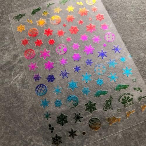 New Snowflake Christmas Gold Laser White Nail Art Decorations DIY nail decoration tools HL59