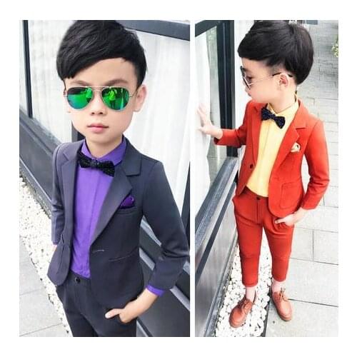 Autumn Formal Boys Costumes Wedding Tuxedos Children Dress Suits Gentleman Kid Party Clothes Blazer Pants Classic School Outfits