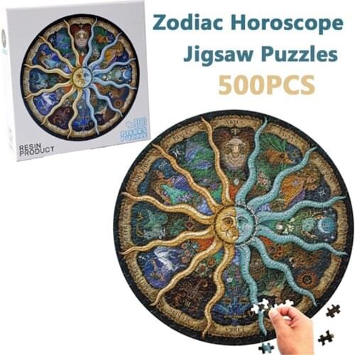 Jigsaw Puzzles for Adults 500 Pieces Series Zodiac Horoscope Puzzle for Entertainment Toy Constellation Puzzles Graduation Gift