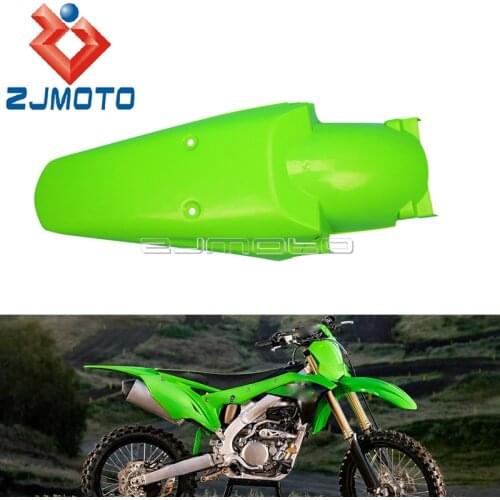 For Kawasaki KX KLX KXF 65 125 250 450 Plastic Green Mudguards Universal Dirt Bike Protector Motocross Accessories Rear Fenders