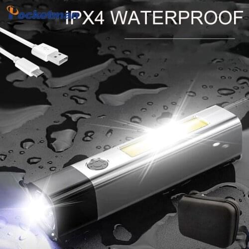 Portable Mini Super Bright COB Sidelight Flashlight USB Rechargeable Flashlamp Outdoor Camping Fishing Night Working Lanterna