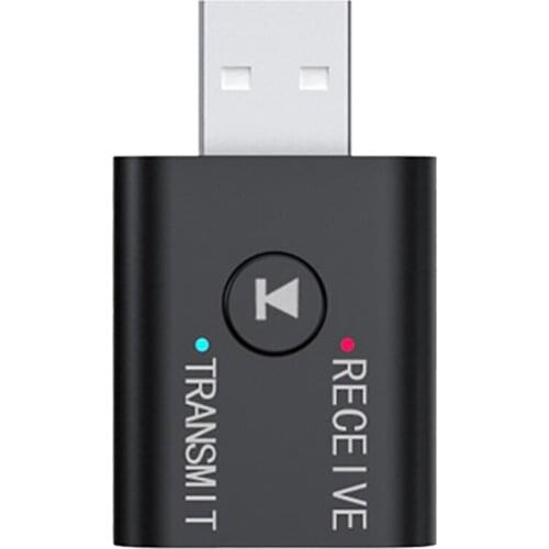 Portable Bluetooth 5.0 Transmitter Receiver 3.5mm AUX USB Mini 2 in 1 Wireless Stereo USB Audio Adapter