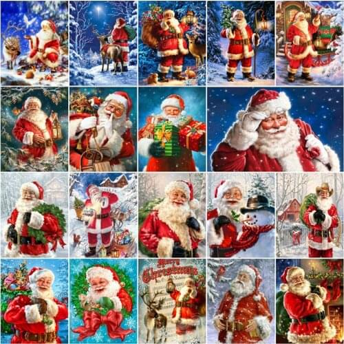 Christmas Diamond Painting Santa Claus Full round Square Embroidery Sale Diamond Art Winter Cross Stitch Rhinestones Home Decor