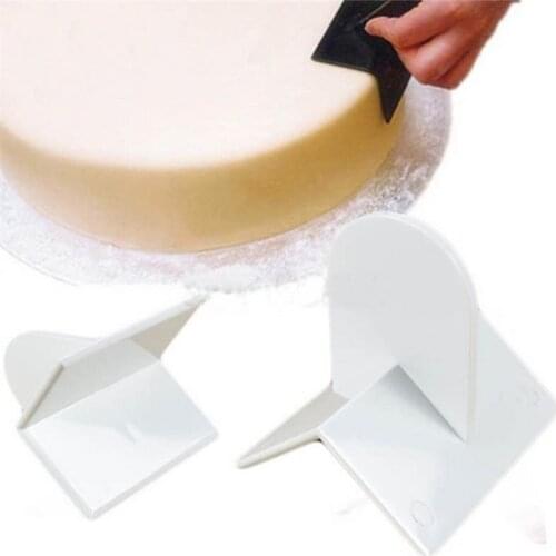DIY Plastic Right Angle Cake Smoother Paddle Tool Polisher Finisher Of Fondant Sugar Craft Bakeware Utensils Solid White Decor