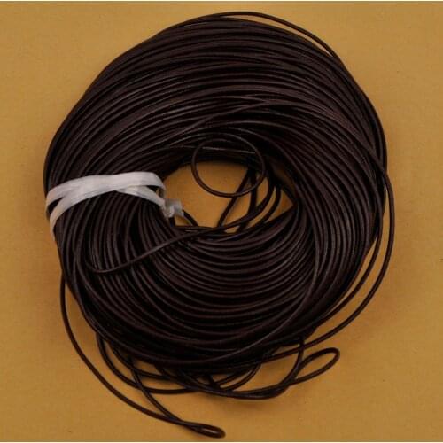 Dark Brown 100m 1/1.5/2/3mm Round Leather Cord Cow Leather Rope Leather String for Necklace Bracelet Jewelry Making