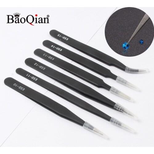 Sewing Tools Excellent Quality Bend Straight Tweezers Stainless Steel Anti-static Cross Sewing Accessories Tools Supplies
