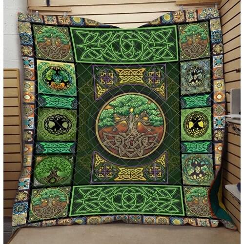Big Tree Quilt Green 3D Vintage High End Fashionable Kids School Adults Bed Summer Quilt Bohemia Soft Dropshipping