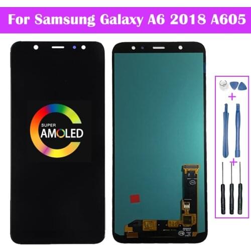 Super AMOLED For Samsung A6+ A605 A6050 LCD Display Touch Screen Digitizer For Samsung Galaxy A605 LCD A6+ A6 Plus