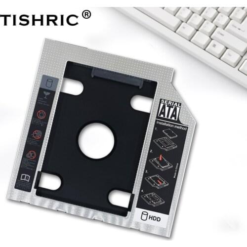 TISHRIC 2nd HDD Caddy SSD 9.5mm 12.7mm Hard Disk Drive Adapter For Laptop CD-ROM DVD-ROM Optical Bay CD Drive Hard Drive Caddy