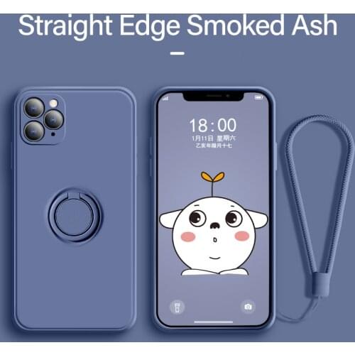 Ultra-thin Liquid Silicone Magnetic Holder Phone Case For iPhone 12 11 Pro SE XS max XR XS X 8 7 Plus Bracket Protection Cover