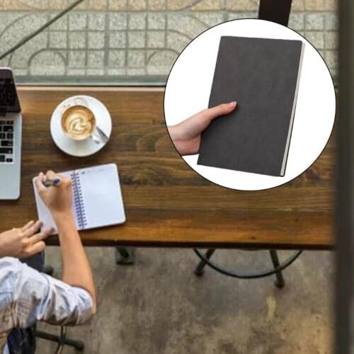C90C a5 Vintage PU Notebook Portable Retro Business Notebook Personal Planner 96 Sheets Thick Dowling Paper for School Office