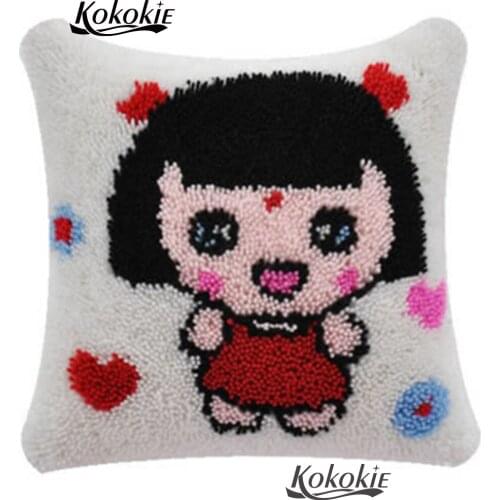 Handmade embroider Needlework kits threads embroidery latch hook pillow material for handicraft kids cushion Crocheting Rug Yarn
