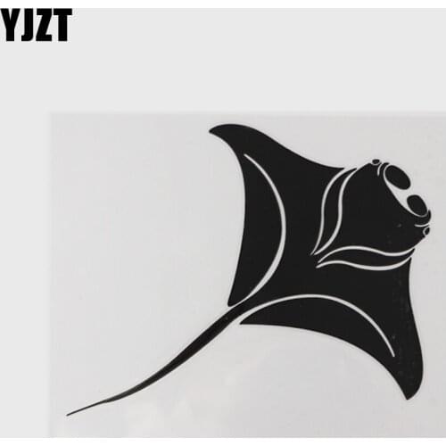 YJZT 15.3CM×12CM Large Wing Of Fish Animal Vinyl Car Stickers Decal Black/Silver 13D-0945