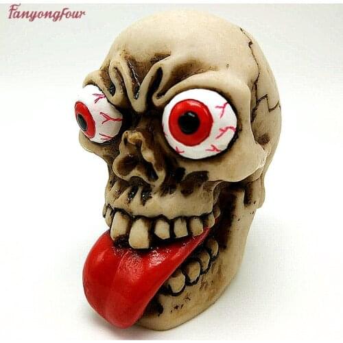 Funny staring skull 3D silicone mold candle soap sugar pudding chocolate cake mold cake decoration tools