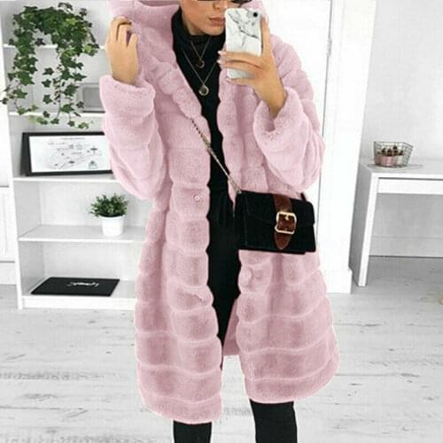 Women Faux Fur Coat Long Thicken Tops Imitation Mink Overcoat Winter Warm Jacket