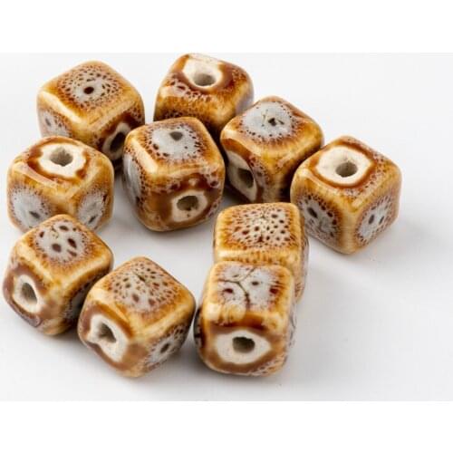 Square Shape DIY Ceramic beads Yoga round China Ceramics beads #A528A