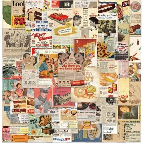 10/30/50PCS Vintage Stickers For Stationery Laptop Adesivos Craft Supplies Scrapbooking Material Custom Retro Decal Toy Stickers