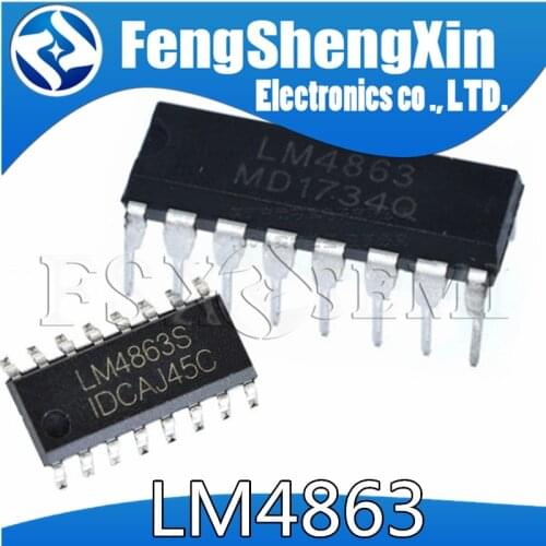 10pcs/lot LM4863D LM4863N LM4863P LM4863 DIP16 Two-way audio amplifier IC
