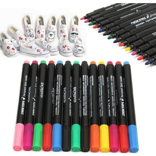 13pcs/lots Fabric Marker Pens Permanent Colors For DIY Textile Clothes T-Shirt Shoes