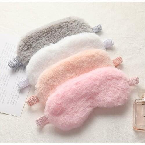 2Pcs/Lot Soft Plush Eye Mask Natural Sleeping Eyeshade Cover Shade Rabbit Plush Cartoon Patch Wommen Man Portable Blindford