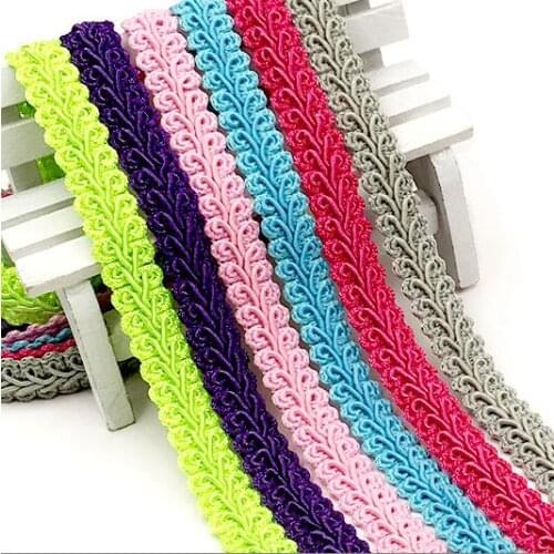 25Meters Red White Gold Curved Lace Trim Braided For Costume Centipede Braid Sewing Lace Ribbon Dentelle Ruban Galons Mercerie