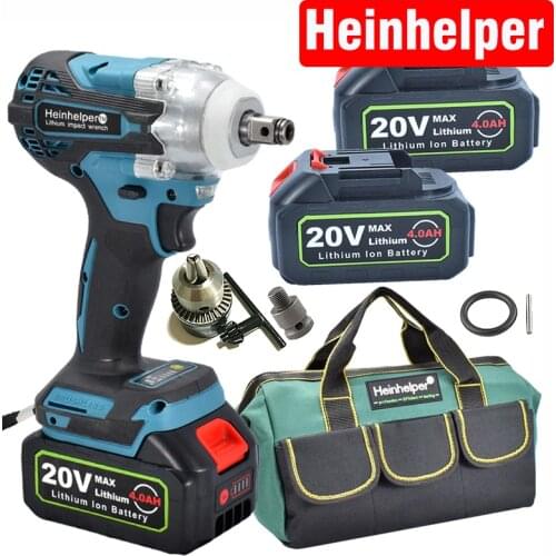 Brushless Electric Impact Rechargeable Wrench 1/2 Socket Cordless Wrench Hand Drill Installation Power Tools for Makita Battery