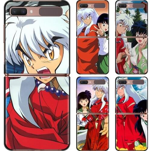 Smartphone Case For Samsung Galaxy Z Flip 3 5G Cover PC Shell Black Caso Hard Capa inuyasha