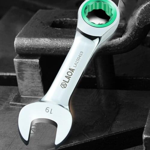 LAOA 5.5-15mm Mini Short Ratchet Wrench Open Spanner Plum Ratchet Wrench