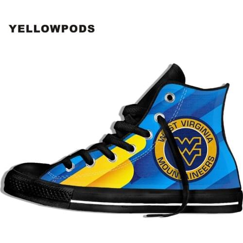 Customized Your Own Logo/Photo/Image Pattern West Virginia College And High Top University Men Flats Shoes Fashion Shoes