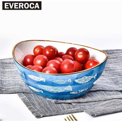 Creative Underglaze Salad Bowl Set Home Hotel Japanese Western Ramen Bowl Ceramic Bowl Tableware Fruit Bowl Kitchen bowl