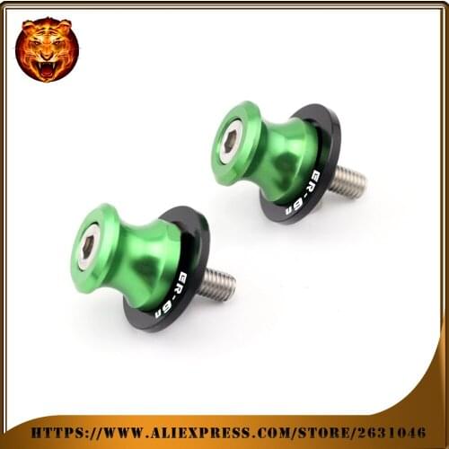 Motorcycle Aluminum CNC Accessorie Swingarm Spools Slider Stand Screw M10(0.393 inch) For KAWASAKI ER-6N ER6N 2006-2016 15 Logo