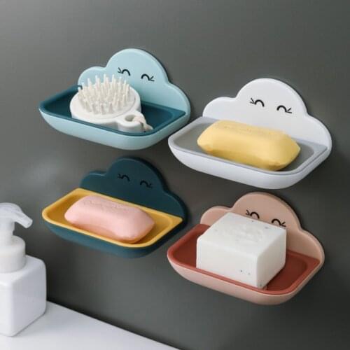 Cartoon Clouds Shape Soap Box Dish Bathroom Drain Soap Holder Portable Soap Case Storage Kitchen Bathroom Accessories