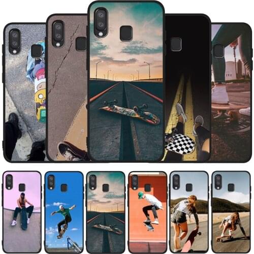 Skateboarding Soft Case For Samsung A10 A30 A40 A50 A70 M10 M20 M30S M40 A01 A21 A31 A51 A71 A20E black Case