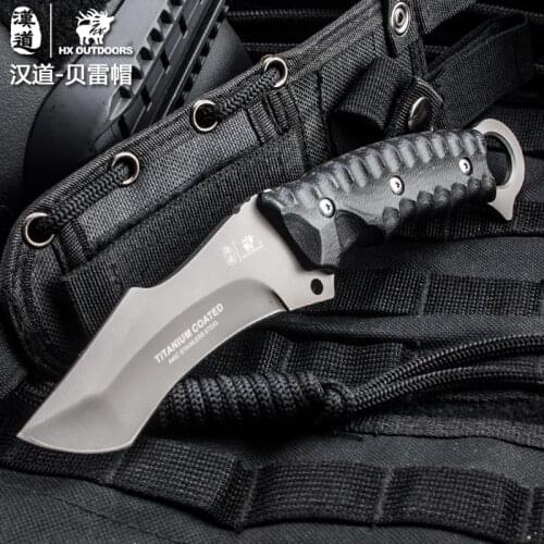 HX OUTDOORS Camping Knives Survival Knife Outdoor Hunting Tools High Hardness Straight Knives K Sheath Outdoor Tool EDC K Sheath