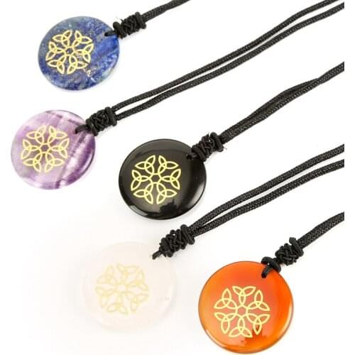 Triqueta symbol necklace Pendant natural crystal religion accessories