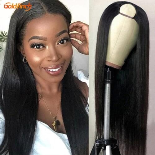 150 180 200 250 Density 28 30 Inch U Part Wig Human Hair With Clips Straight Wigs Malaysian Remy Hair Perruque U Part Wigs