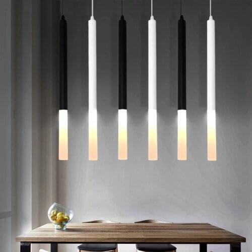 Led Pendant LampS 1 inch Cylinder Pipe for Kitchen Island Dining Room Shop Bar Counter Decoration Hanging Light Kitchen Lamp