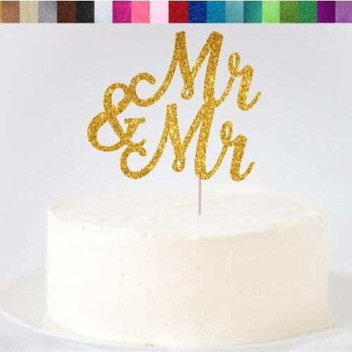 Custom Mr & Mr glitter Cake Topper,Same Sex Wedding Topper,Gay Wedding Toppers,Love is Love,Mr and Mr Sign milestones birthday