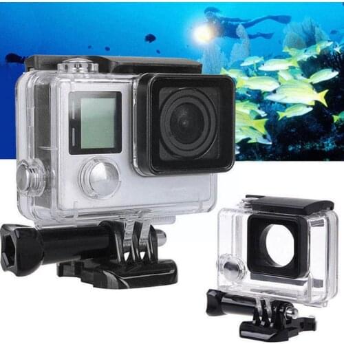 Transparent Waterproof Case For Gopro Hero 3/4 Camera Underwater Rainproof Diving Shell Motorcycle Protection Housing Cover U2D1