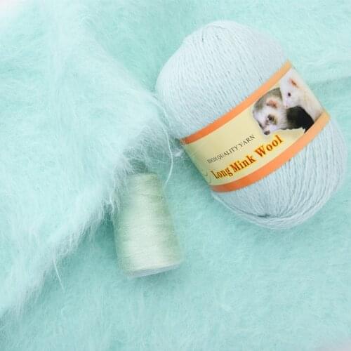 Drop Shipping 50g+20g/set Long Wool Mink Yarn DIY Hand Knitting For Sweater Scarf Hat Cashmere Blended Yarn пряжа