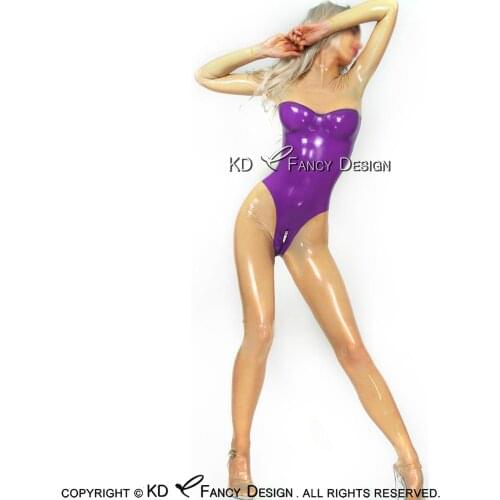 Exy Latex Catsuit With Feet Glued Breast Back Zip Crotch Zip Rubber Bodysuit Zentai Overall Body Suit LTY-0123