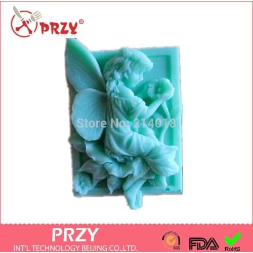 Flower Fairy Shape Handmade Soap Mold Animal Candle Molds Silicon Mould Chocolate Candy Moulds DIY Hot 3D Silicone Rubber PRZY