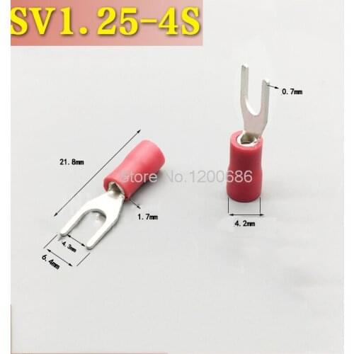 SV1.25-4S GB copper 0.7 thick fork-shaped cold-pressing terminal
