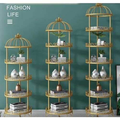 Nail bag shelf display shelf shoe shop bag storage storage bird cage home bedroom iron thick gold floor