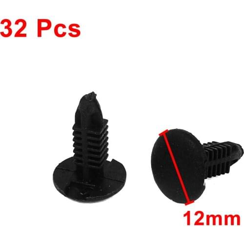 X Autohaux 32 Pcs Black Plastic Rivets Defender Clip 4Mm X 5Mm X 18Mm For Car Bumper