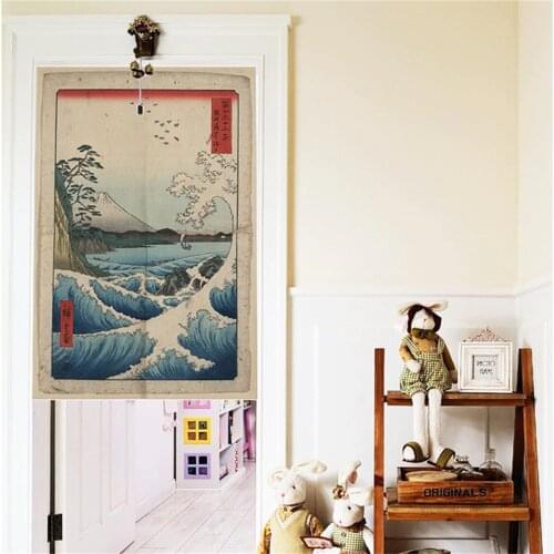 XIAOKENAI Cotton Linen Tube Rod Curtain Japanese Style Doorway Curtain For Kitchen Study 85x120cm Home Decor Blankout Curtain